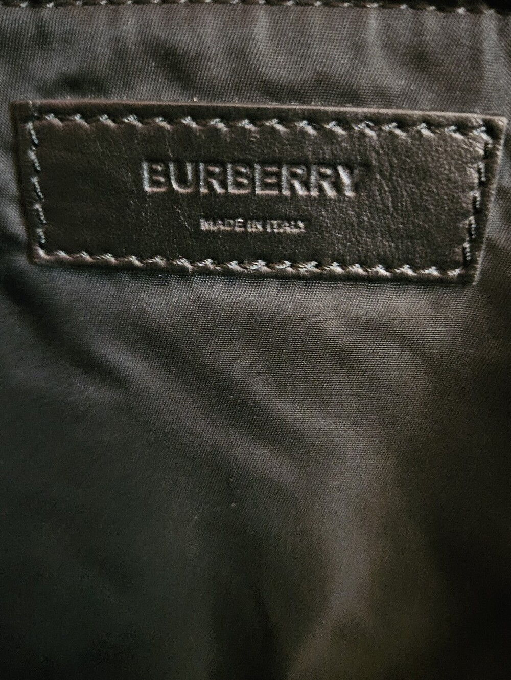 Burberry XL Black Nylon Tote with White Logo Text - Picture 7 of 9